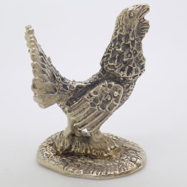 Silver Vintage Italian Handmade Genuine Silver Turkey Figurine Sculpture 1950/60 For Sale - Image 8 of 11