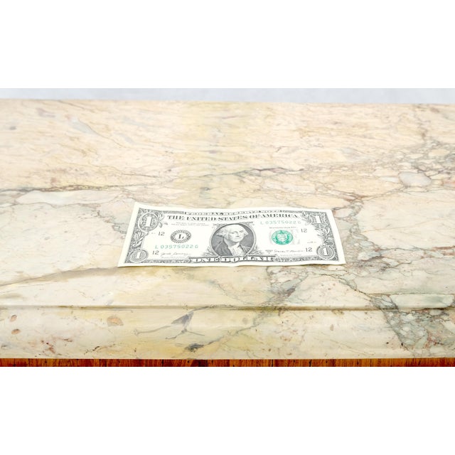 French Double Glass Doors French Inlayed Marble Top Curio Cabinet Book Case For Sale - Image 3 of 12