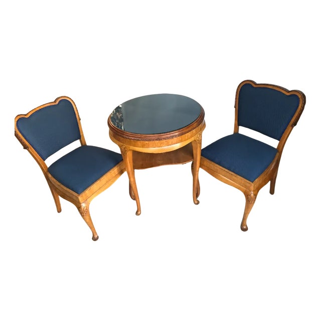 Coffee Table & Chairs, 1950s, Set of 3 For Sale