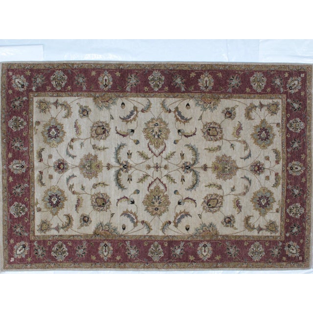 Wool pile genuine hand made vegetable dye very fine super quality Agra carpet .