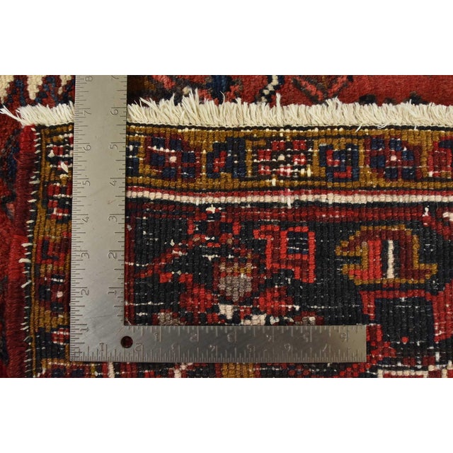 Heriz Rug 8'6'' X 10'3'' Red Wool Vintage Tribal Hand-Knotted Oriental Carpet For Sale - Image 15 of 15