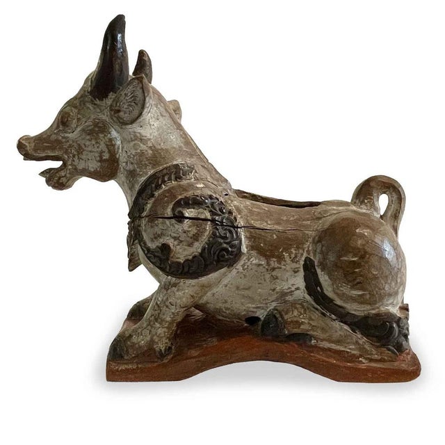 Indian Artist, Nandi Cow Sculpture, 1800s, Carved and Lacquered Wood For Sale - Image 9 of 9