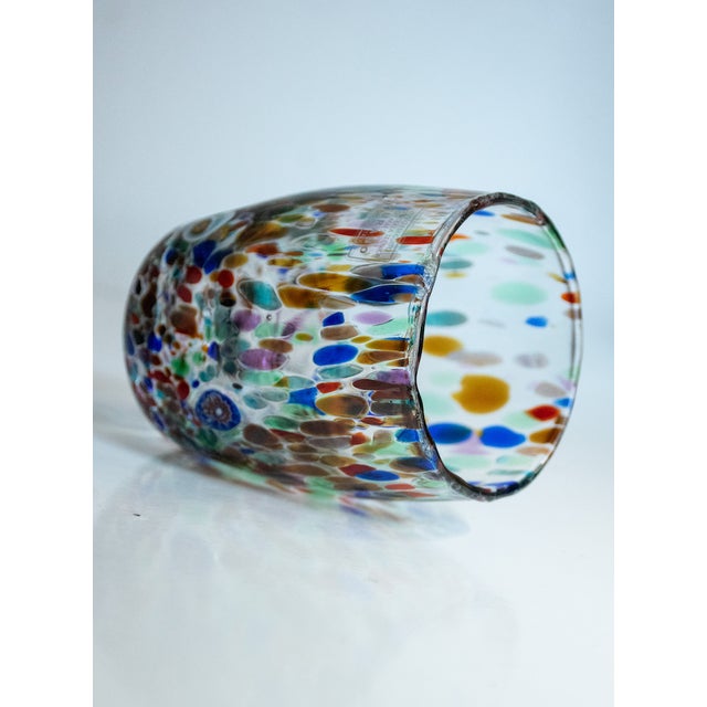 Astonishing drinking set in colored Murano green color made by Ribes the Art of Glass: glasses are made of murine,...