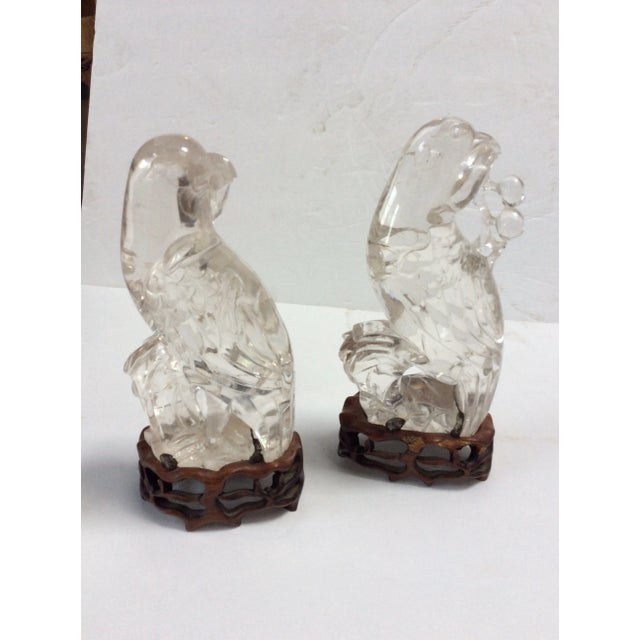 Antique Chinese Rock Crystal Birds - A Pair For Sale - Image 4 of 8