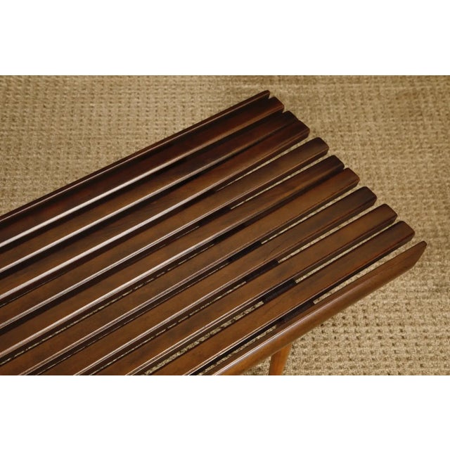 Mid-Century Modern Walnut Slatted Bench or Coffee Table, 1960s, Refinished For Sale - Image 13 of 15