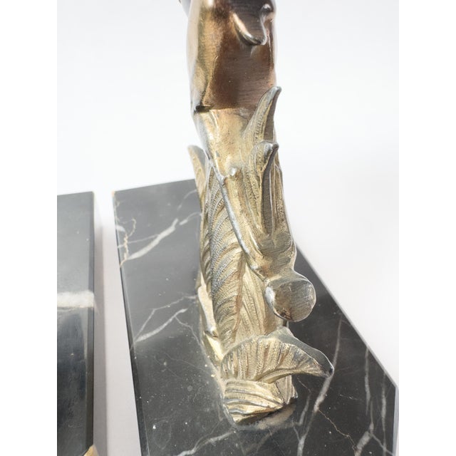Pair of French Art Deco Leaping Antelope Bookends, Signed Tedd, C. 1930 For Sale - Image 9 of 18
