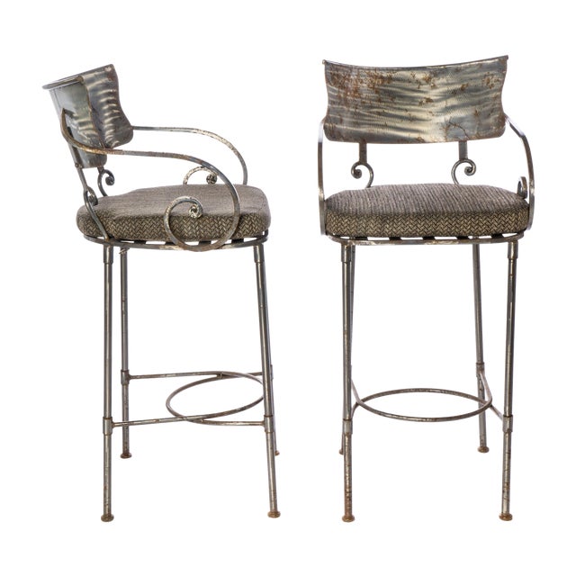 Steel Bar Stools A Pair Chairish