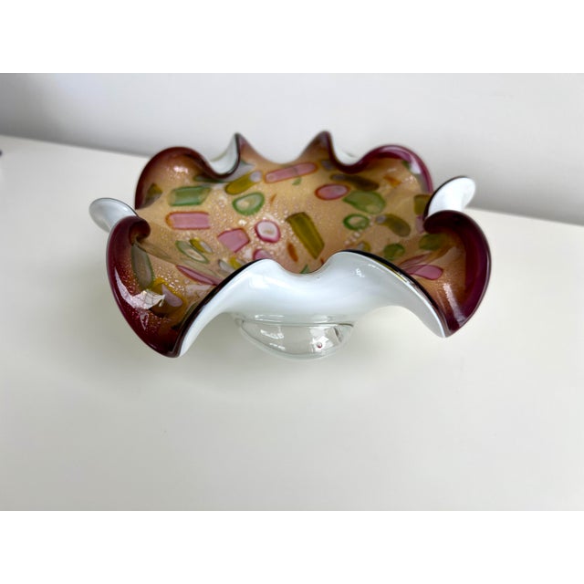 Murano Vintage Mid-Century Modern Murano Art Glass Bowl, Dino Martens For Sale - Image 4 of 12