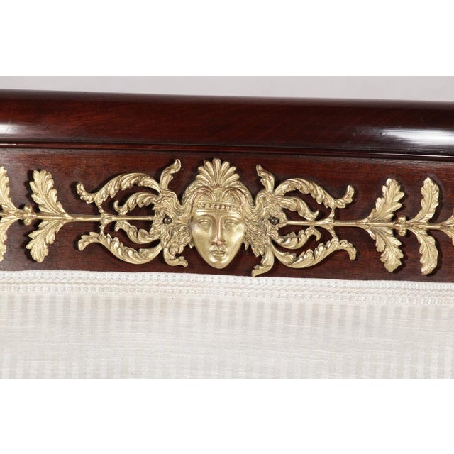 Antique Empire Style Mahogany Gondola Chairs with Gilded Bronze Appliqués, 1820, Set of 2 For Sale - Image 9 of 18
