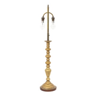 Dutch Brass Candlestick Mounted as a Table Lamp For Sale