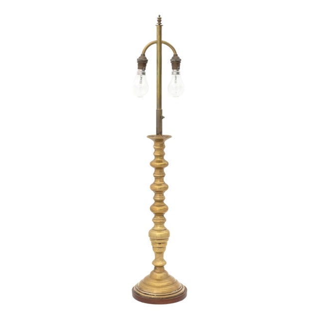 Dutch Brass Candlestick Mounted as a Table Lamp For Sale