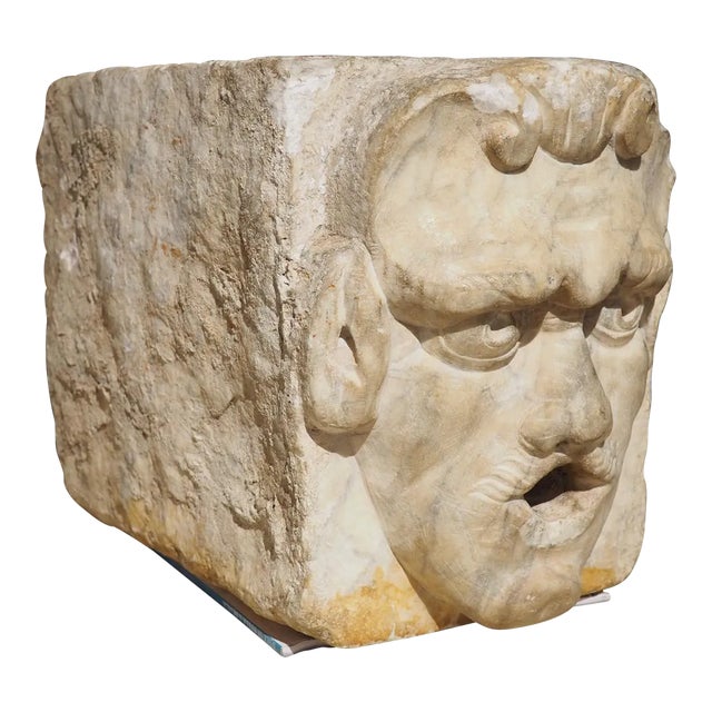 15th or 16th Century Marble Gargoyle Fountain Spout From Arezzo, Italy For Sale