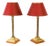 Antique Brass Corinthian Column Table Lamps, 1890s, Set of 2 For Sale