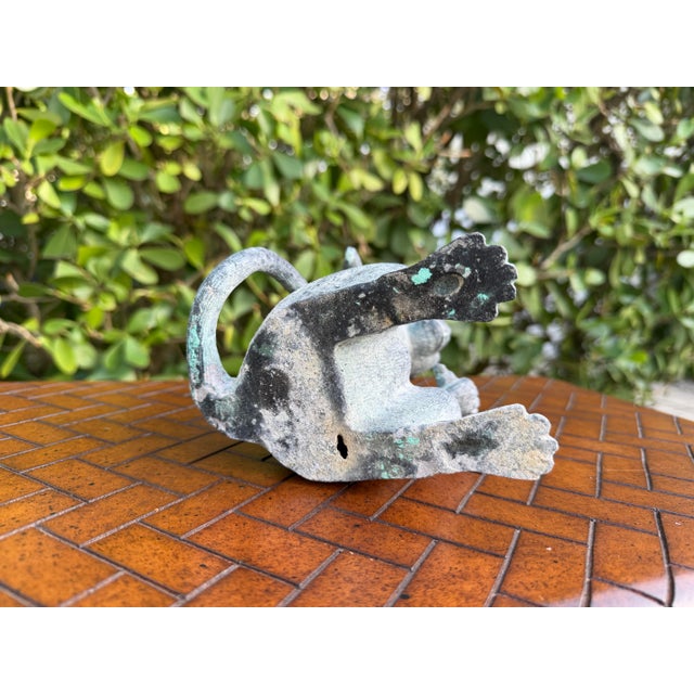 Vintage Cast Bronze Monkey Sculptures, 7.25”, Pair For Sale - Image 10 of 12