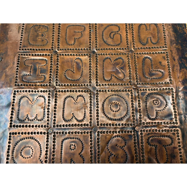 Antique Copper Alphabet Wood Cutting Board For Sale In New York - Image 6 of 18