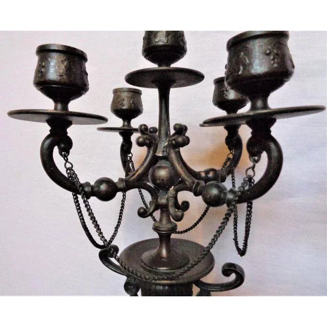 Pair of Empire 19th century bronze candelabras depicting insects. These are quite possibly the finest cast bronze pieces...