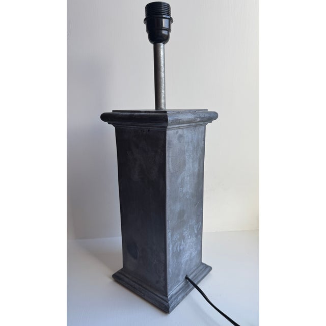 Mid 20th Century Pair of Imposing Vintage French Zinc Column Lamps For Sale - Image 13 of 13