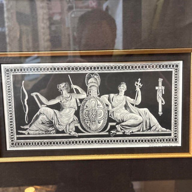 Early 18th Century 19th‑Century Neoclassical Engravings in Gilt Woven Frames - a Pair For Sale - Image 5 of 7