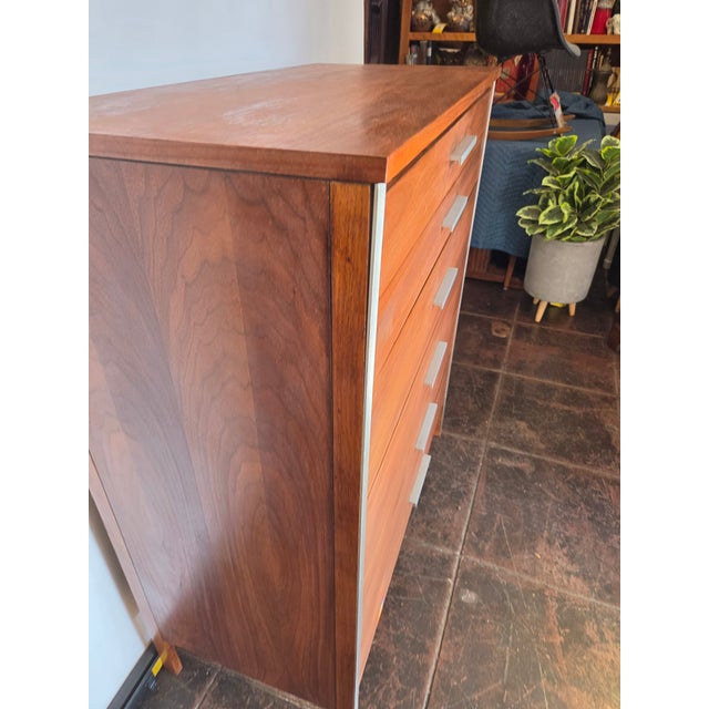 Burnt Umber Mid_- Century Danish Modern Paul McCobb Calvin Dresser Tall For Sale - Image 8 of 13