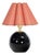 Regina Andrew Giorgio Black Glass Mini Lamp, Natural Brass with Wild Poppy Scalloped Shade For Sale