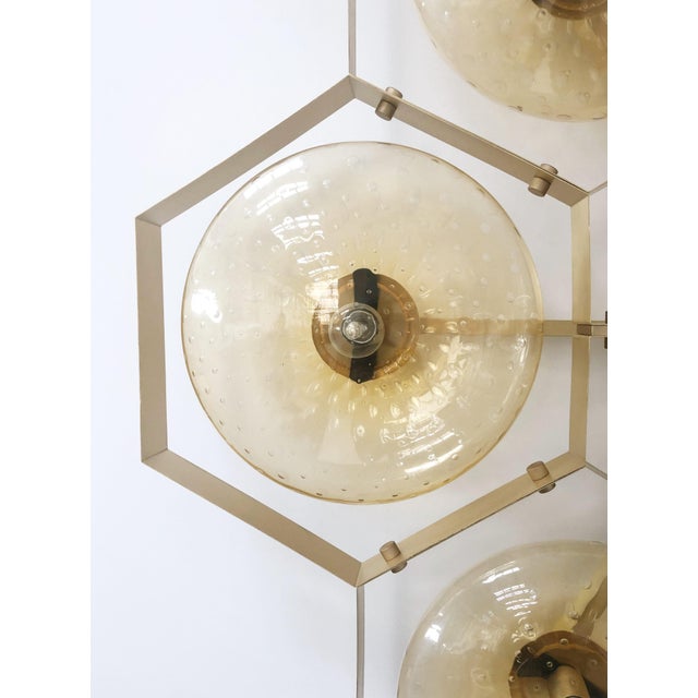 Not Yet Made - Made To Order 21st Century Hive Satin Brass Amber Bubbles Murano Flush Mount by Fabio LTD For Sale - Image 5 of 10