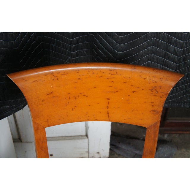 ISA International Inc. 4 Vintage Isa International Biedermeier Style Modern Cherry Dining Side Chairs For Sale - Image 4 of 12