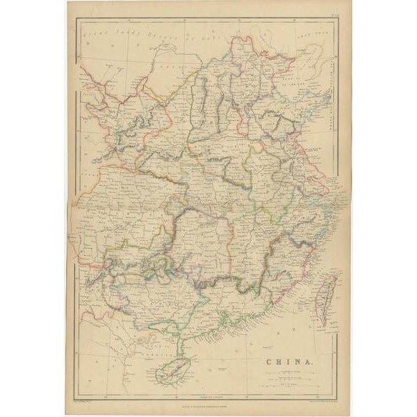 Antique Map of China by W. G. Blackie, 1859 For Sale - Image 3 of 6