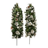 Image of Vatican Sized Portapalmas Altar Flower Garlands in Bisque Bone Porcelain and Italia Tole 4' a Pair For Sale