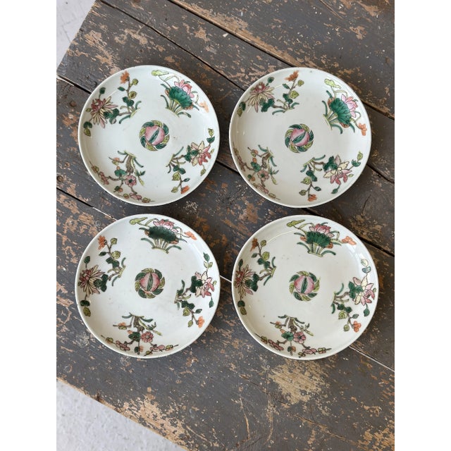 Antique Chinese Famille Rose Glazed Porcelain Dishes, Circa Early 20th Century For Sale - Image 9 of 14