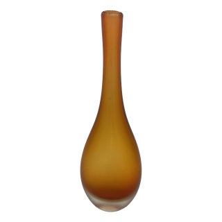 Incisi Series Vase in Orange by Paolo Venini for Venini, 1970s For Sale