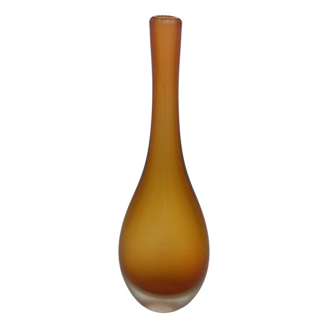 Incisi Series Vase in Orange by Paolo Venini for Venini, 1970s For Sale