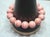 The length of the bracelet is 9 inches (23 cm). The rare size of the smooth round beads is 14 mm. Natural rose...