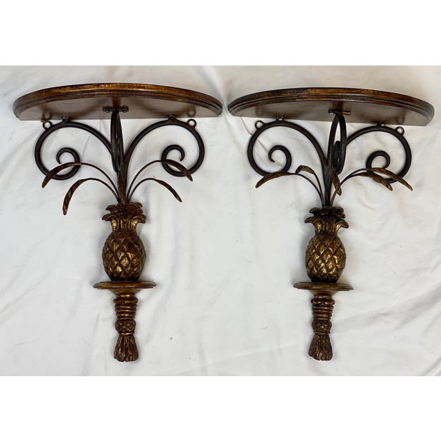 Vintage Mac Sculpture Pineapple Decorative Wall Brackets Pair Chairish