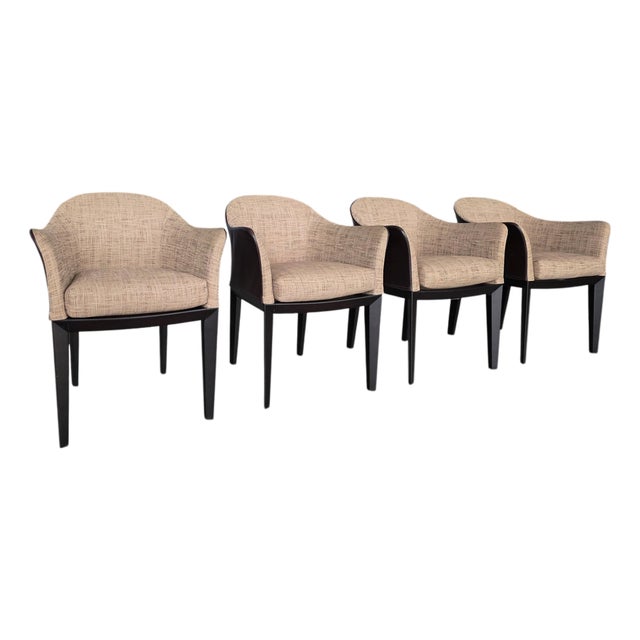 Normal Armchairs in Beechwood and Leather by Massimo Scolari for Giorgetti, Italy, 2006, Set of 4 For Sale