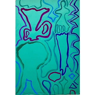 Jay Milder, Abstract Expressionist Landscape Jay Milder Rhino Horn Painting American Pop Art, 1990 For Sale