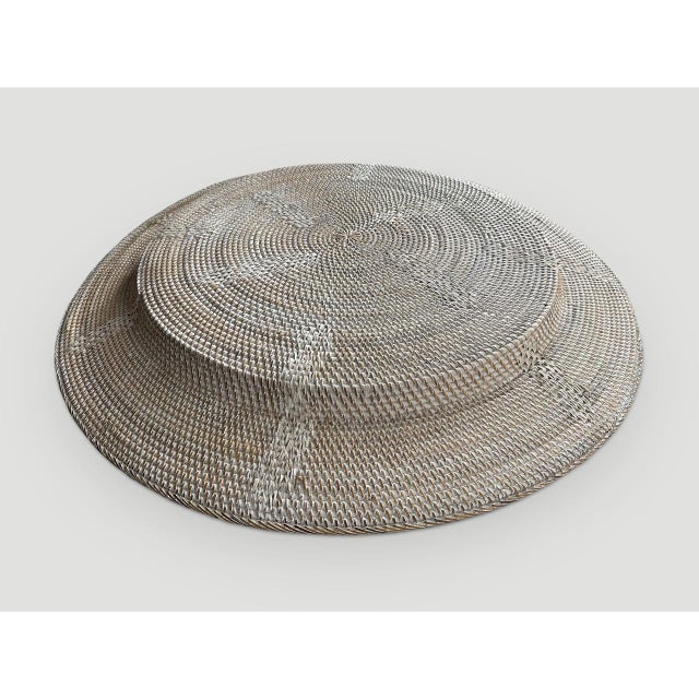 2010s Andrianna Shamaris Oversized Hand Woven Rattan Platter For Sale - Image 5 of 5