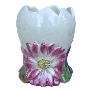 19th Century French Majolica Egg Vase Delphin Massier