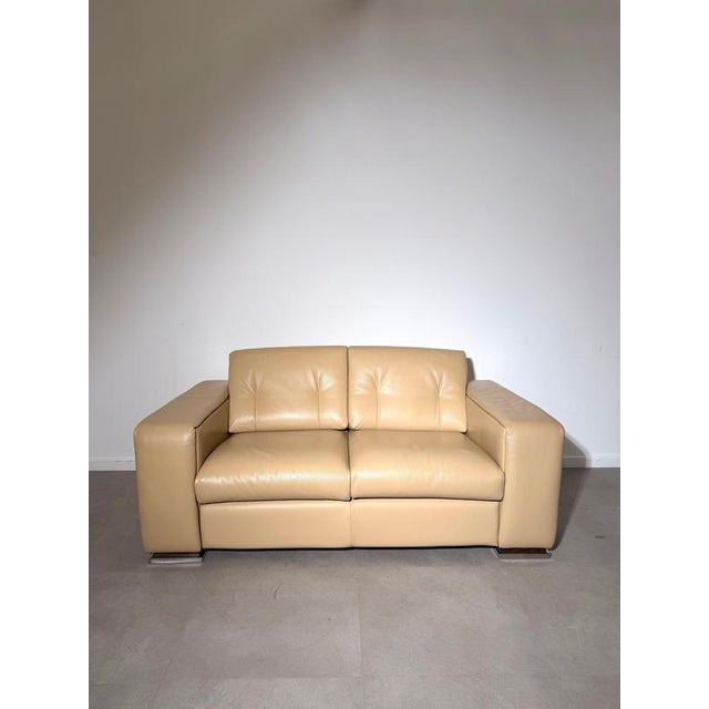 Italian Leather 2-Seater Sofa For Sale - Image 5 of 6