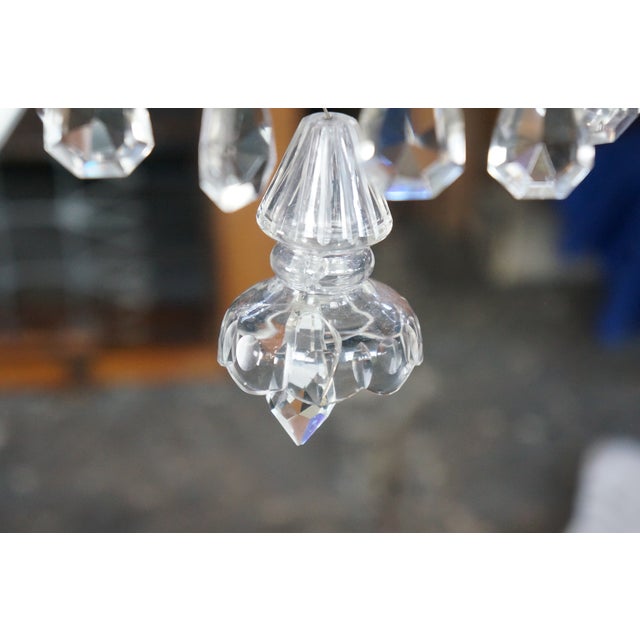 Vintage Maria Theresa European Bohemian Crystal 6 Arm Candlestick Chandelier For Sale - Image 6 of 18