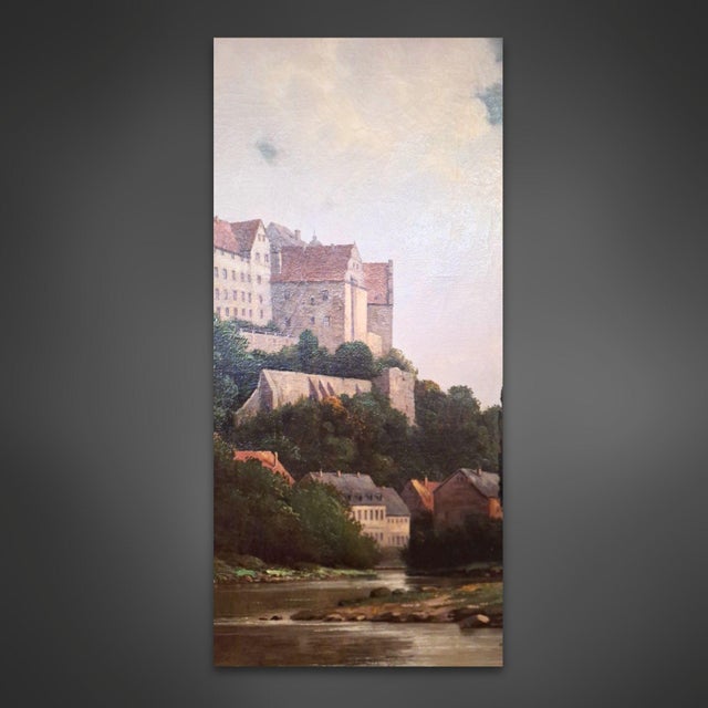 Franz Becker, Colditz Castle, 1926, Oil Painting on Canvas For Sale - Image 10 of 12