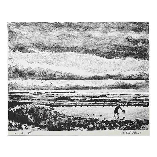 Paul Petit, Dawn Over the Labor Field, Original Lithograph, Mid 20th-Century For Sale