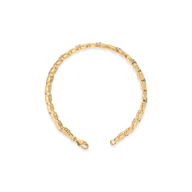 Haus of Brilliance Gold Vermeil Plated Sterling Silver 1/7 Cttw Diamond Panther Link Bracelet For Sale - Image 4 of 4