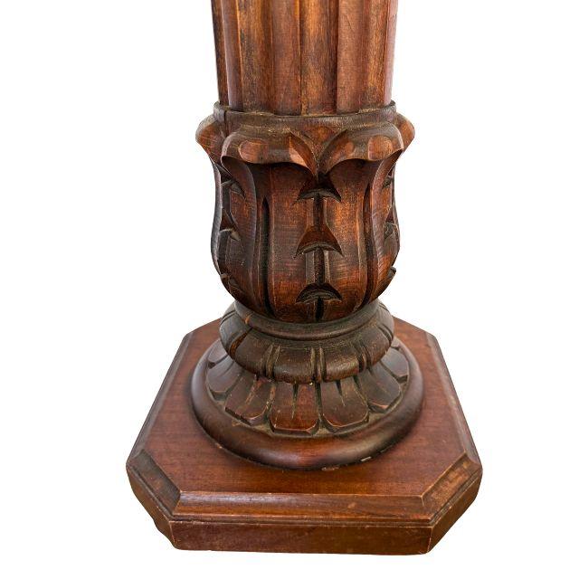 Mid-Century Modern Mid-Century, Italian, Wooden Fluted Column Pedestal - Octagonal Base For Sale - Image 3 of 13