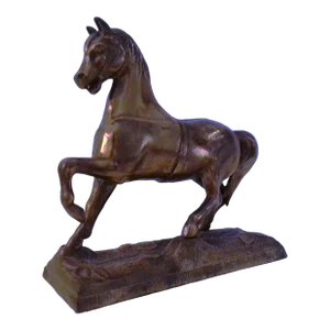 Mid-Century Solid Brass Figural Stallion