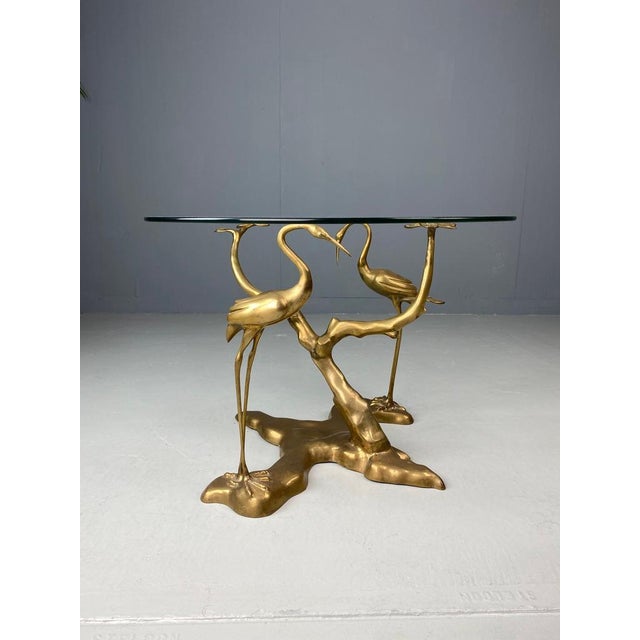 Hollywood Regency Brass Bonsai Tree & Cane Bird Side Table by Willy Daro, Belgium, 1970s For Sale - Image 3 of 16