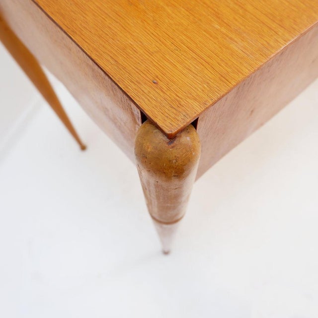 Wood Dressing Table with Mirror, Drop-Leaf Lid and Drawers For Sale - Image 7 of 16