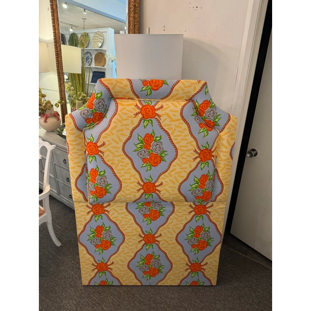 Shabby Chic Carlton Varney Floral Twin Bed Headboard For Sale - Image 3 of 4