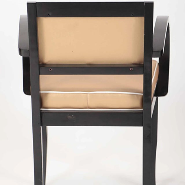 1940s Italian Ebonized Open Armchairs C 1940. A Pair For Sale - Image 5 of 7