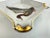 This petite vintage porcelain ashtray features a mid-century German design with a beautifully rendered duck in flight at...