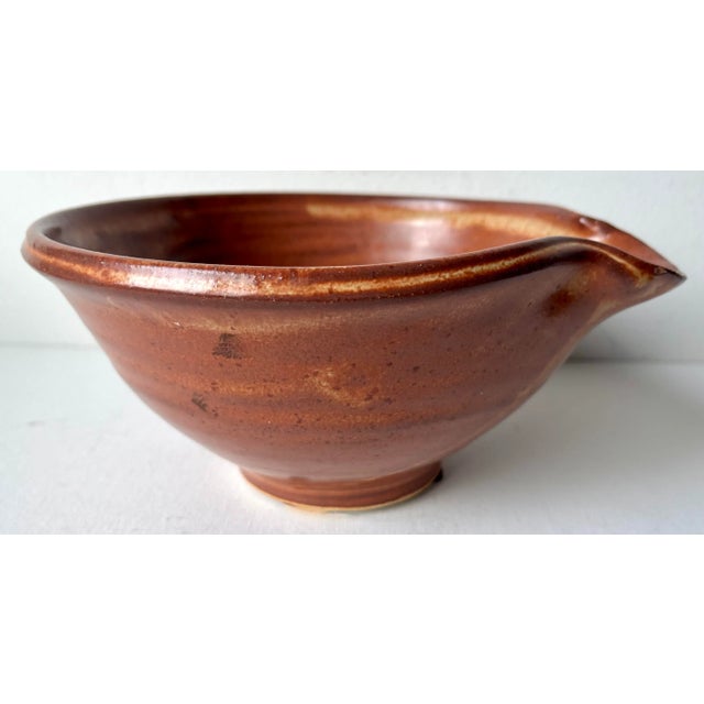Vintage Art Pottery Batter Spouted Bowl-Signed For Sale - Image 4 of 7